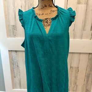LANE BRYANT TOP 14-16W TURQUOISE  NWOT